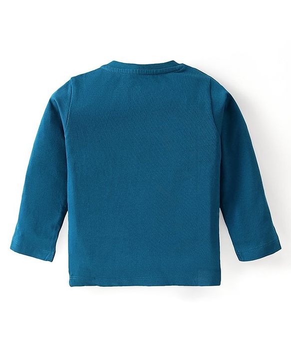 Babyhug Cotton Knit Full Sleeves Striped & Tiger Printed T-Shirts Pack of 3  - Yellow Teal & Sky Blue