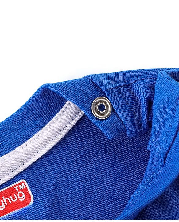 Babyhug Cotton Knit Full Sleeves T-Shirt With Text Graphics - Royal Blue