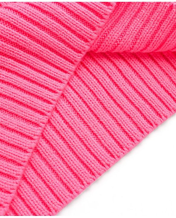 Pine Kids Knitted Full Sleeves Turtle Neck Solid Colour Pullover Sweater - Pink