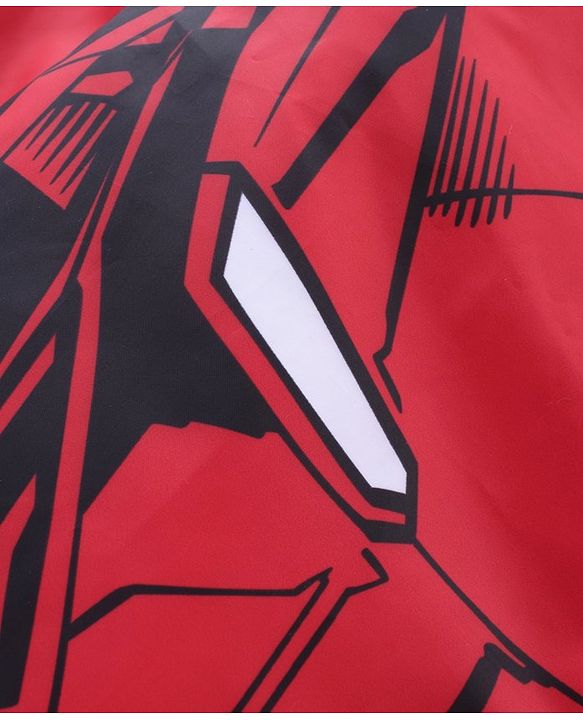Pine Kids Marvel Full Sleeves Front Open Padded Hooded Jacket with Iron Man Graphics - Red