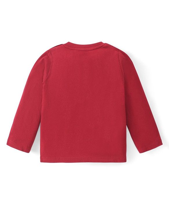 Babyhug Cotton Knit Full Sleeves Night Suit With Text Print - Brown