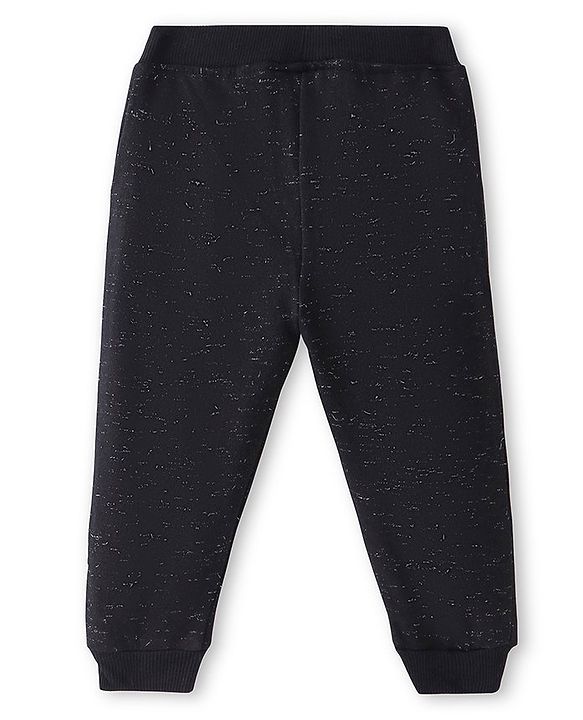 Babyhug Terry Knit Full Length Lounge Pant Unicorn Print - Black