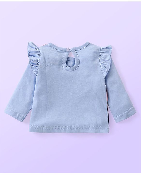 Babyhug Disney Cotton Knit  Full Sleeves Top with Minnie Mouse Graphics & Frill Detailing Pack of 3 - Red White & Blue