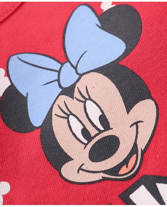 Babyhug Disney Cotton Knit  Full Sleeves Top with Minnie Mouse Graphics & Frill Detailing Pack of 3 - Red White & Blue