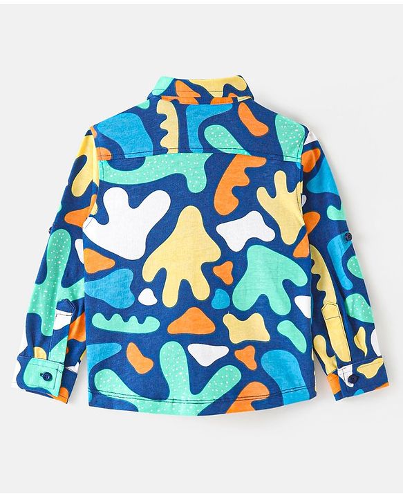 Babyhug Cotton Knit Full Sleeves Printed Shirt - Multicolour