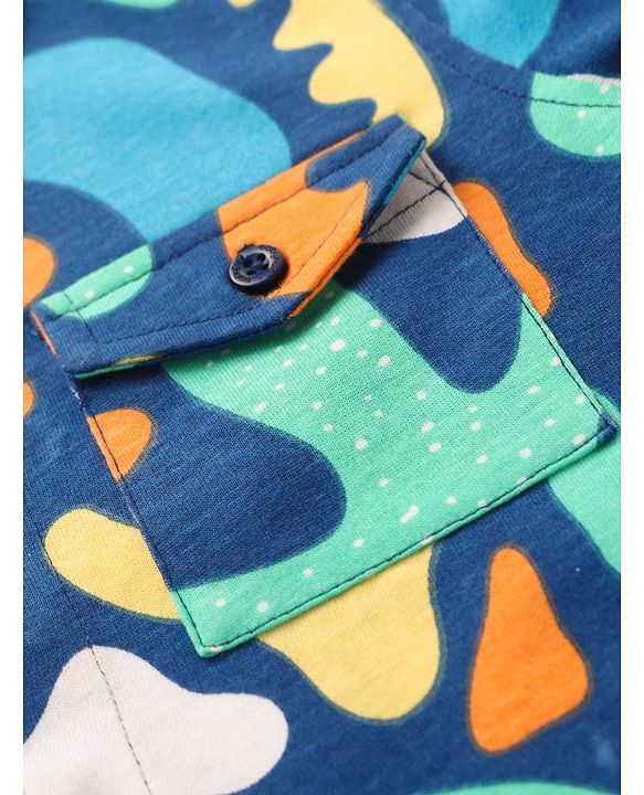 Babyhug Cotton Knit Full Sleeves Printed Shirt - Multicolour