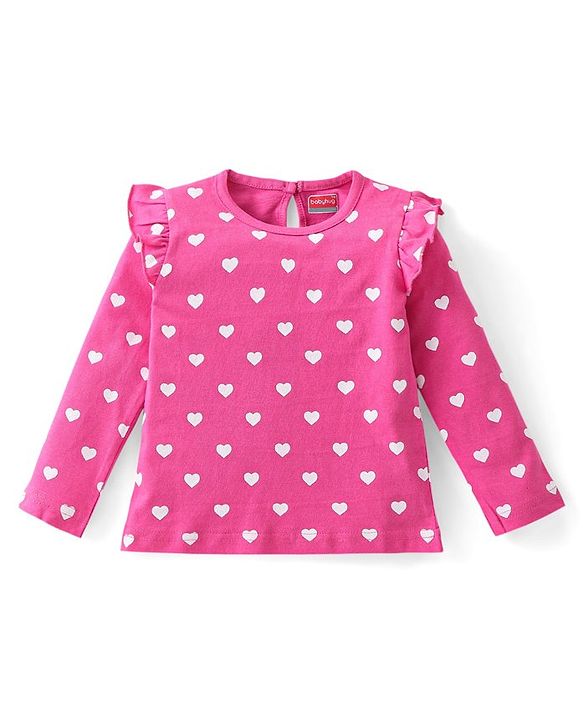 Babyhug Cotton Knit Full Sleeves Tops with Polka Dot & Text Print Pack of 3 - Multicolor