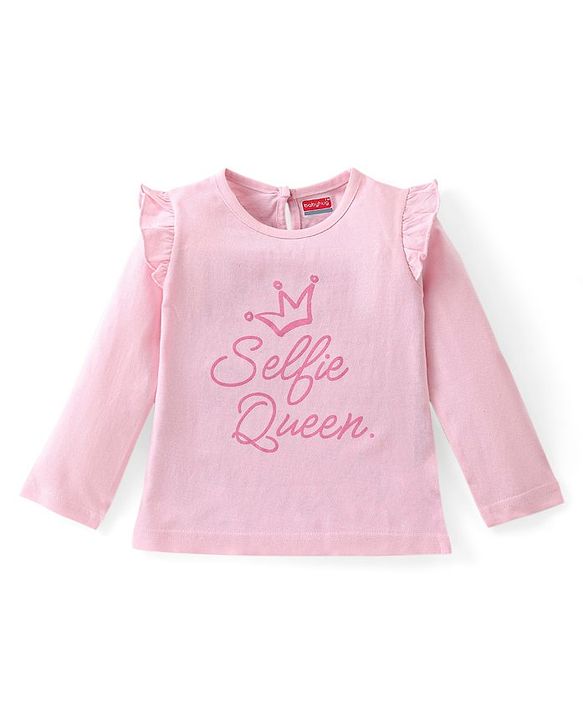 Babyhug Cotton Knit Full Sleeves Tops with Polka Dot & Text Print Pack of 3 - Multicolor