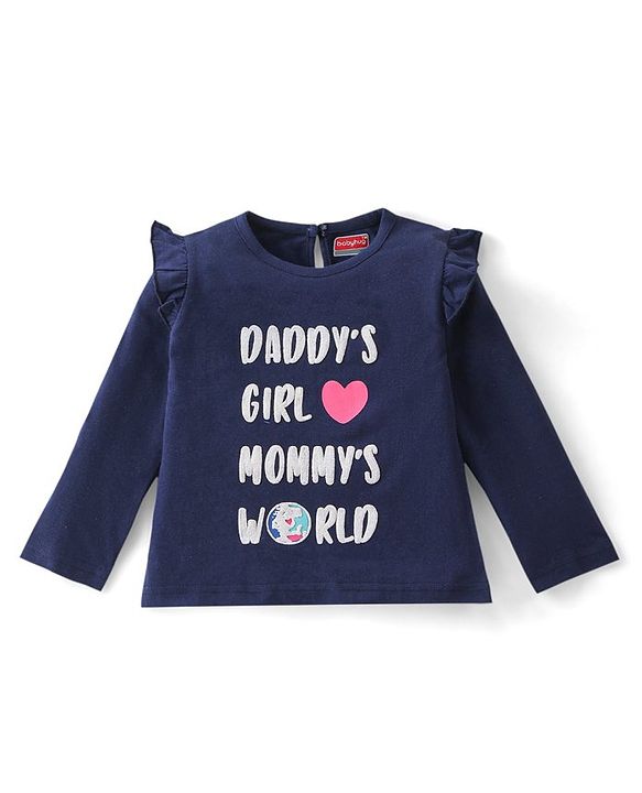 Babyhug Cotton Knit Full Sleeves Tops with Polka Dot & Text Print Pack of 3 - Multicolor