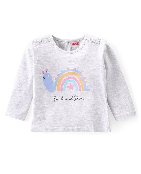 Babyhug Cotton Knit Full Sleeves Tops With Floral & Polka Dot Print Pack of 3 - Multicolor