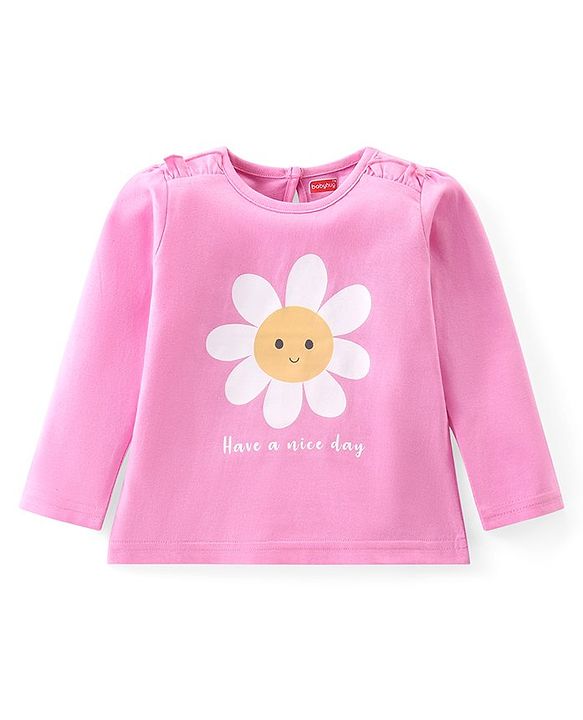 Babyhug Cotton Knit Full Sleeves Tops With Floral & Polka Dot Print Pack of 3 - Multicolor
