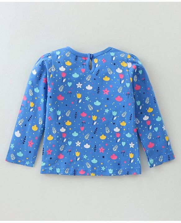 Babyhug Cotton Knit Full Sleeves Tops With Floral & Polka Dot Print Pack of 3 - Multicolor