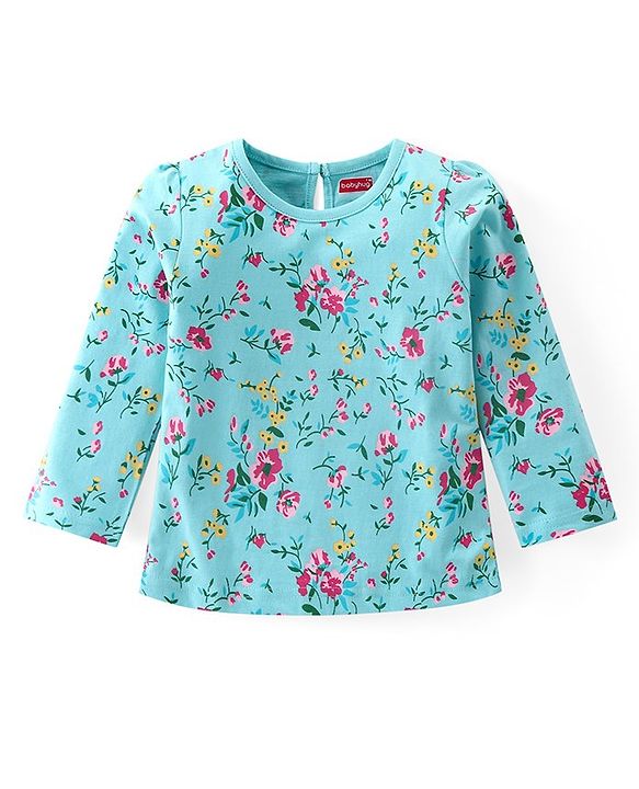 Babyhug Cotton Knit Full Sleeves Top with Koala & Floral Print Pack of 3 - Multicolor