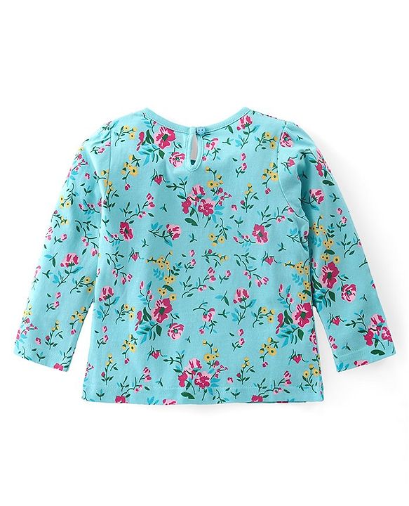 Babyhug Cotton Knit Full Sleeves Top with Koala & Floral Print Pack of 3 - Multicolor