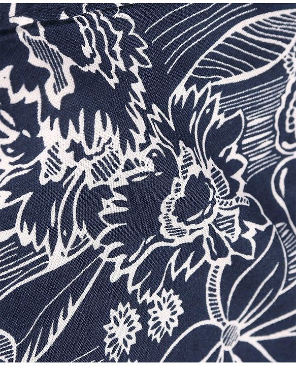 Pine Kids Viscose Woven Half Sleeves Floral Printed Twofer Shirt with T-Shirt - Grey & White