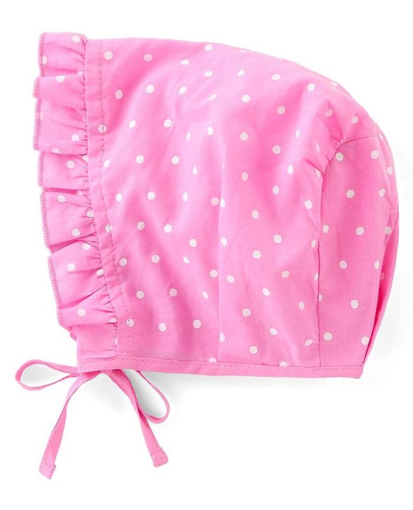 Babyhug Cambric Woven Cap with Knot Polka Dot & Floral Print Pack of 3 - Multicolor