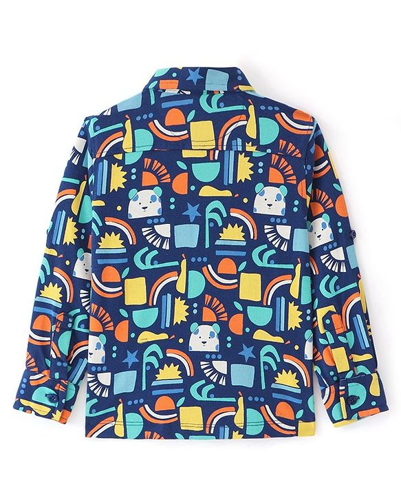 Babyhug Cotton Knit Full Sleeves Printed Shirt - Multicolor
