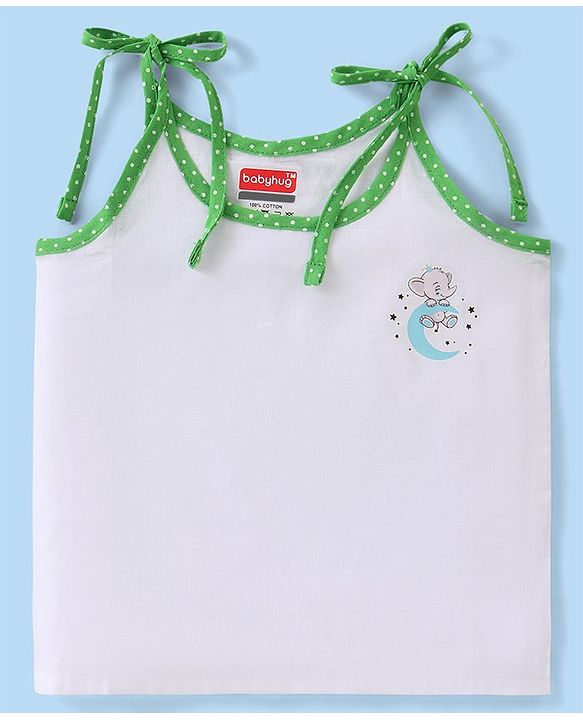 Babyhug 100% Cotton Shoulder Tie Knot Jhablas with Sea Life & Unicorn Print Pack of 5 - White