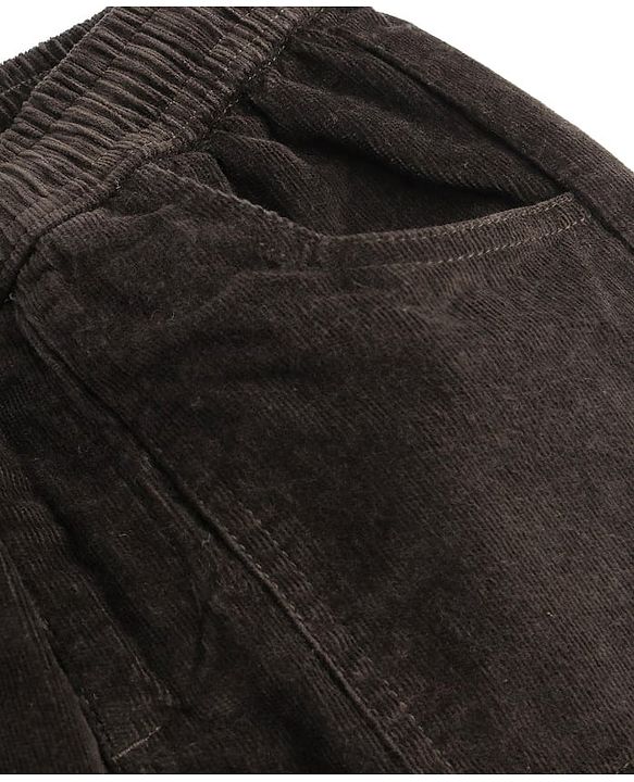 Pine Kids Full Length Velvet Jeans With Solid Colour - Dark Olive