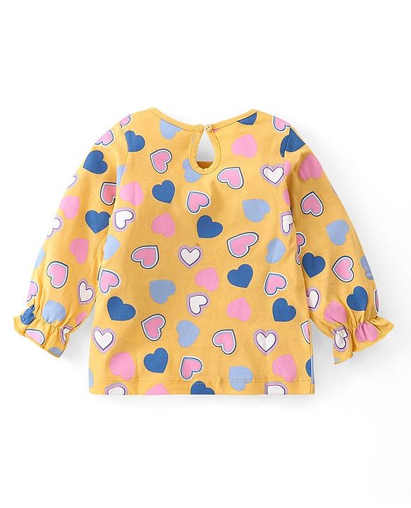Babyhug Cotton Knit Full Sleeves Top with Heart & Polka Dot Print Pack of 3 - Multicolor