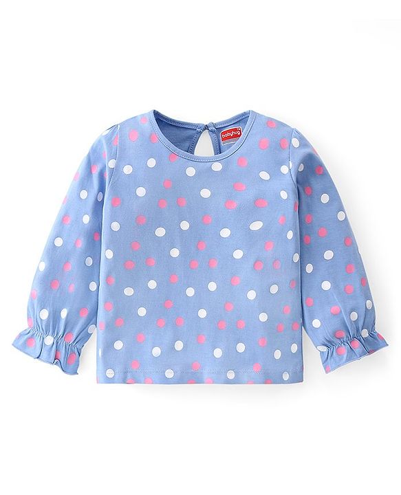 Babyhug Cotton Knit Full Sleeves Top with Heart & Polka Dot Print Pack of 3 - Multicolor