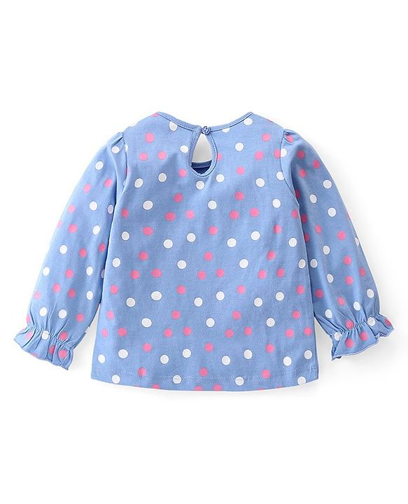 Babyhug Cotton Knit Full Sleeves Top with Heart & Polka Dot Print Pack of 3 - Multicolor