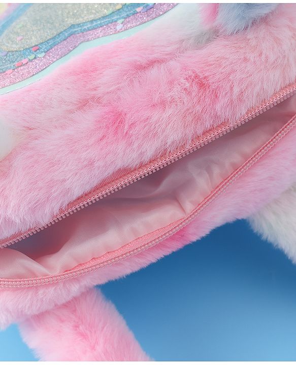Babyhug Love Shaped Fur Sling Bag - Multicolor