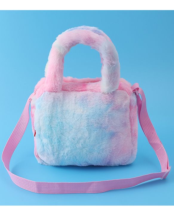 Babyhug Love Shaped Fur Sling Bag - Multicolor