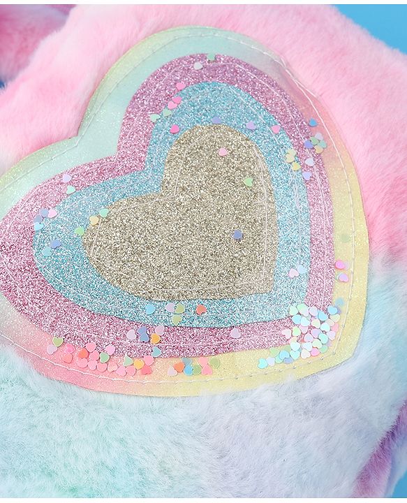 Babyhug Love Shaped Fur Sling Bag - Multicolor