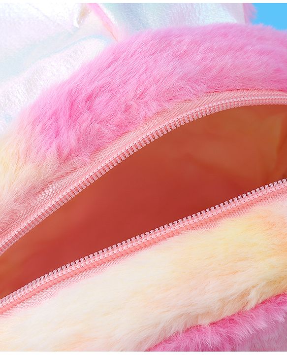 Babyhug Fur Rabbit Fashion Backpacks - Pink