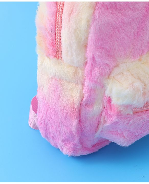 Babyhug Fur Rabbit Fashion Backpacks - Pink