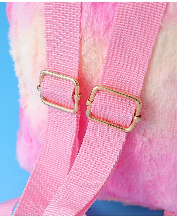 Babyhug Fur Rabbit Fashion Backpacks - Pink