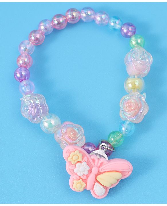 Babyhug Beaded Bracelets With Butterfly Applique Pack of 2 - Multicolor