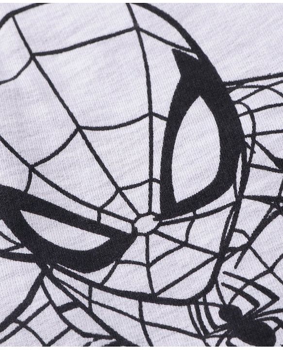 Pine Kids Marvel Terry Knit Knee Length Shorts with Pocket &  Spiderman Print - Grey