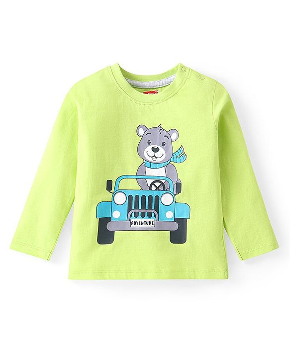 Babyhug Cotton Knit Full Sleeves T-Shirt With Stripes & Text Print Pack Of 3 - Multicolor