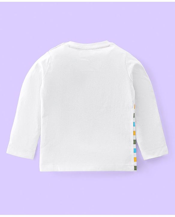 Babyhug 100% Cotton Knit Full Sleeves Striped T-Shirt With Wild Animals Print Pack of 7 - Multicolour