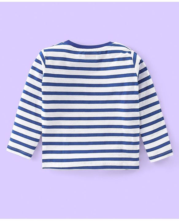 Babyhug 100% Cotton Knit Full Sleeves Striped T-Shirt With Wild Animals Print Pack of 7 - Multicolour