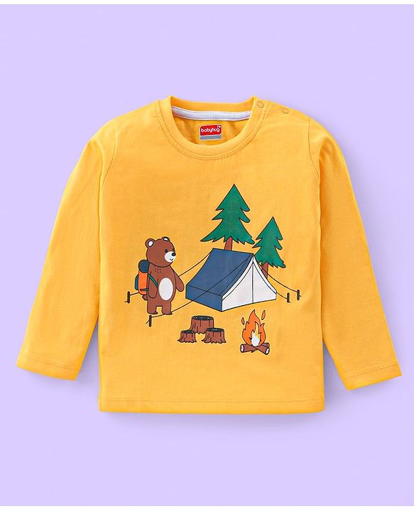 Babyhug 100% Cotton Knit Full Sleeves Striped T-Shirt With Wild Animals Print Pack of 7 - Multicolour