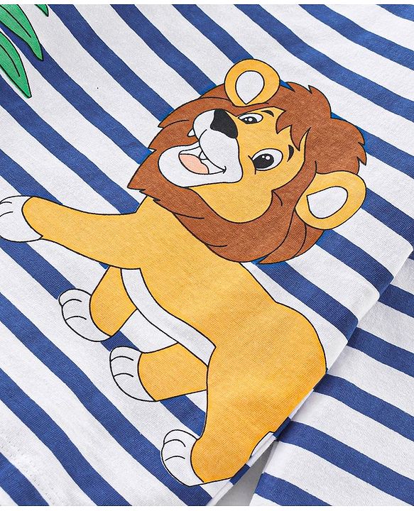 Babyhug 100% Cotton Knit Full Sleeves Striped T-Shirt With Wild Animals Print Pack of 7 - Multicolour