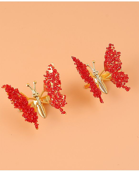 Pine Kids Butterfly Clips Set of 2  - Red