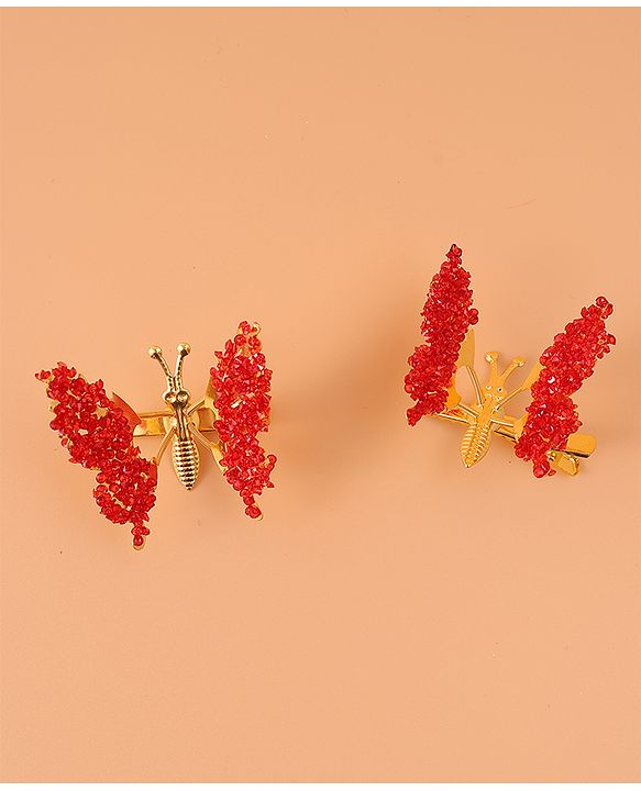 Pine Kids Butterfly Clips Set of 2  - Red
