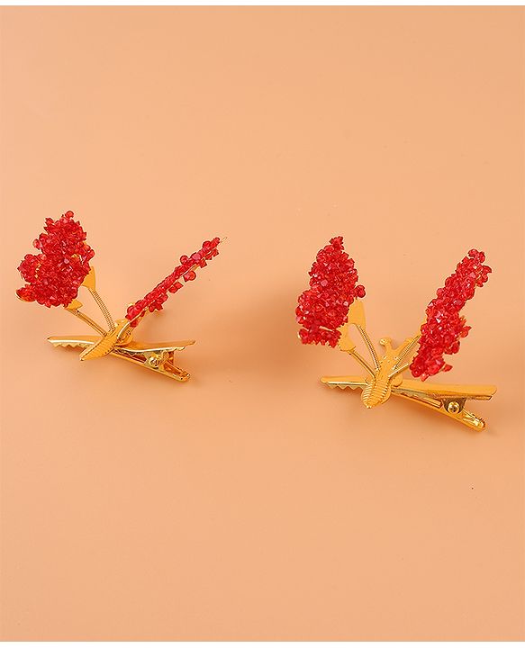 Pine Kids Butterfly Clips Set of 2  - Red