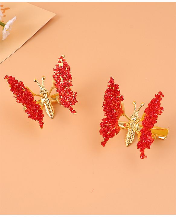 Pine Kids Butterfly Clips Set of 2  - Red