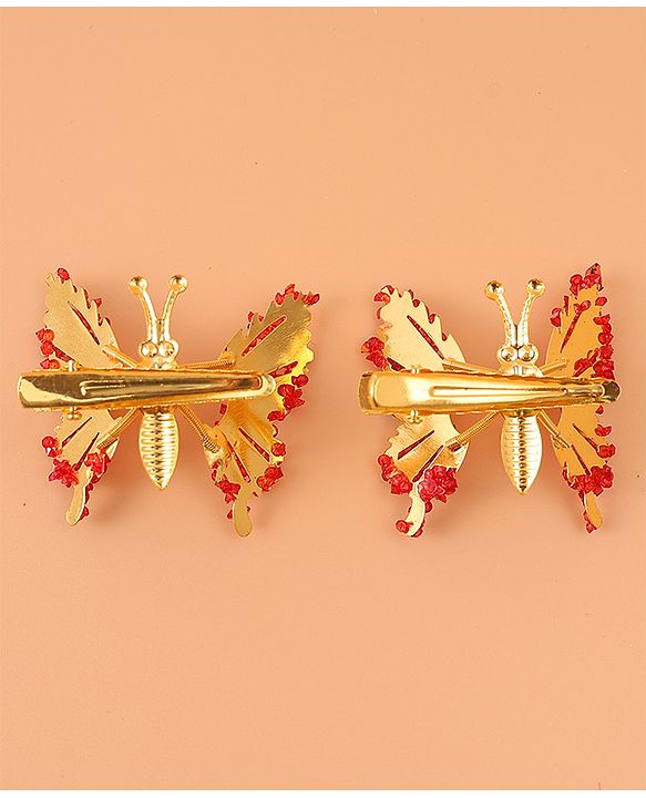 Pine Kids Butterfly Clips Set of 2  - Red