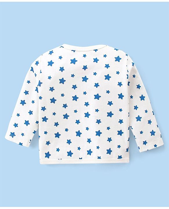 Babyhug Disney Interlock Knitted Full Sleeves Jhablas With Mickey Mouse Graphics Pack of 3 - White Blue & Red