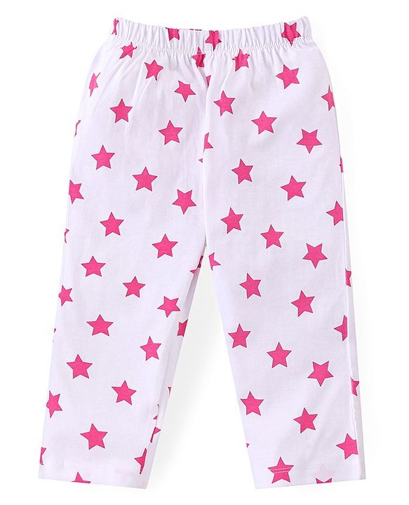 Babyhug Disney Cotton Knit Full Sleeves Front Open Night Suit With Stars & Minnie Mouse Print - Off White