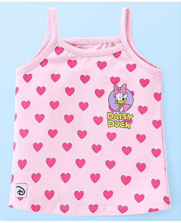 Babyhug Disney Cotton Lycra Knit Singlet Sleeves Slips With Minnie Mouse & Friends Graphics Pack of 3 - Pink & White