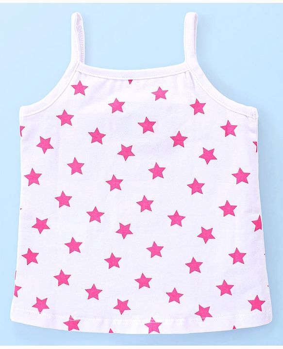 Babyhug Disney Cotton Lycra Knit Singlet Sleeves Slips With Minnie Mouse & Friends Graphics Pack of 3 - Pink & White