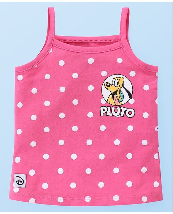 Babyhug Disney Cotton Lycra Knit Singlet Sleeves Slips With Minnie Mouse & Friends Graphics Pack of 3 - Pink & White