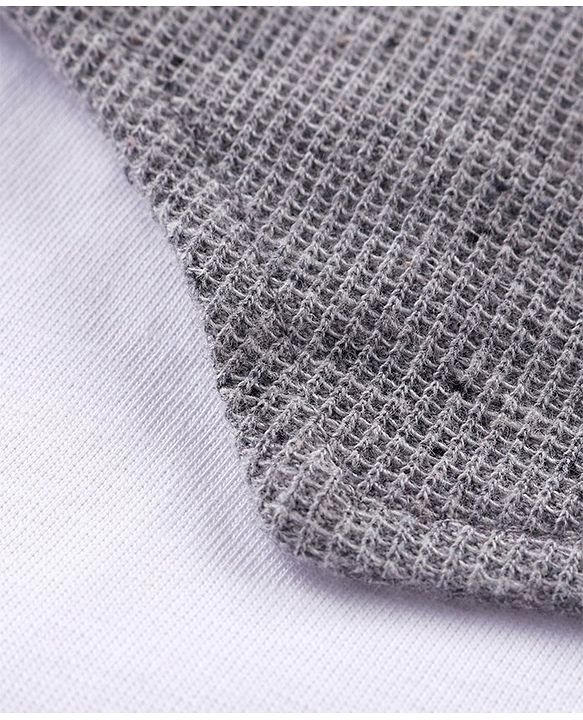 Babyhug Cotton Knit Half Sleeves T-Shirt With Bow &  Attached Waist Coat & Shorts Set - White & Grey